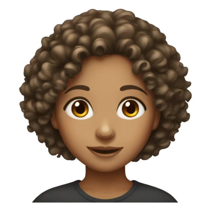 Brown eyed curly hair girl sticker