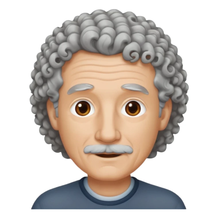 Old white man, curly hair, no beard, no mustache sticker