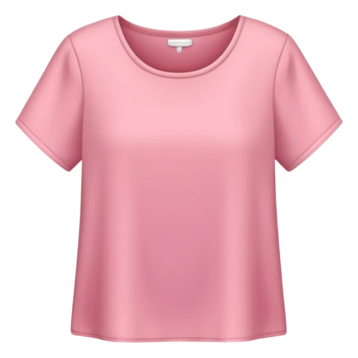 Rose-pink  top with short sleeves, soft fabric, gentle lighting, isolated on plain background. Complete plain, no textures. sticker