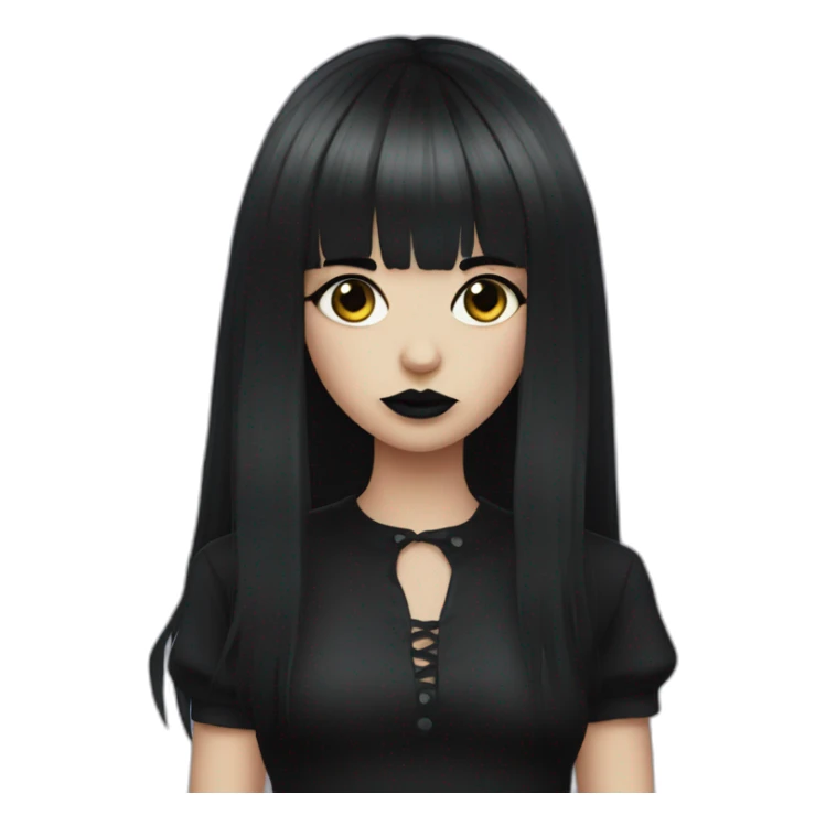 goth girl with bangs sticker