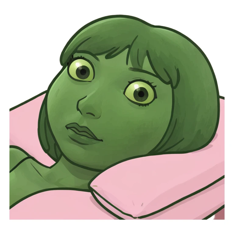 Girl on pink pillow sticker