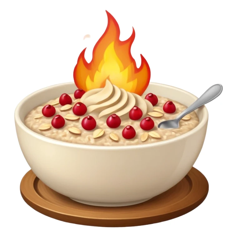 fire with bowl of oatmeal sticker