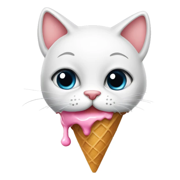 Cat with icecream sticker