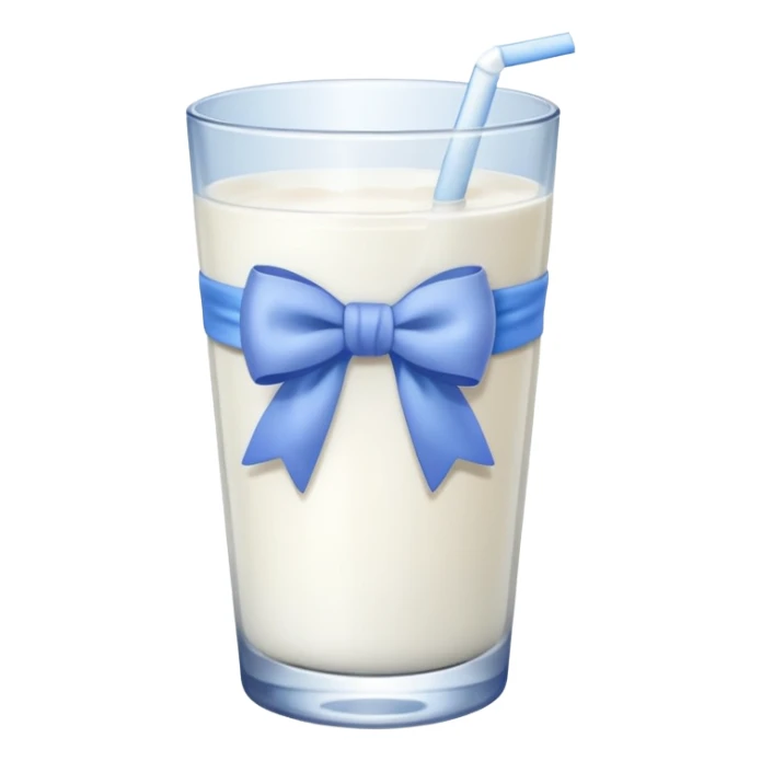 Glass of milk with a Periwinkle bow wrapped around the glass  sticker