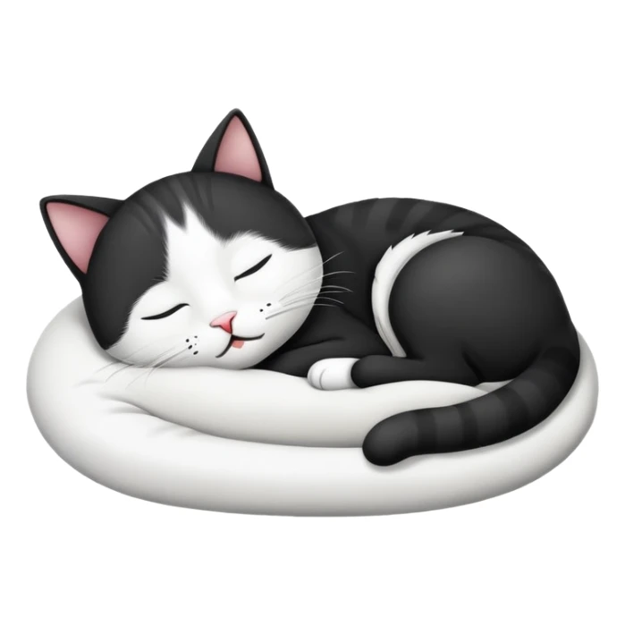 black and white cat with letter zzz sticker