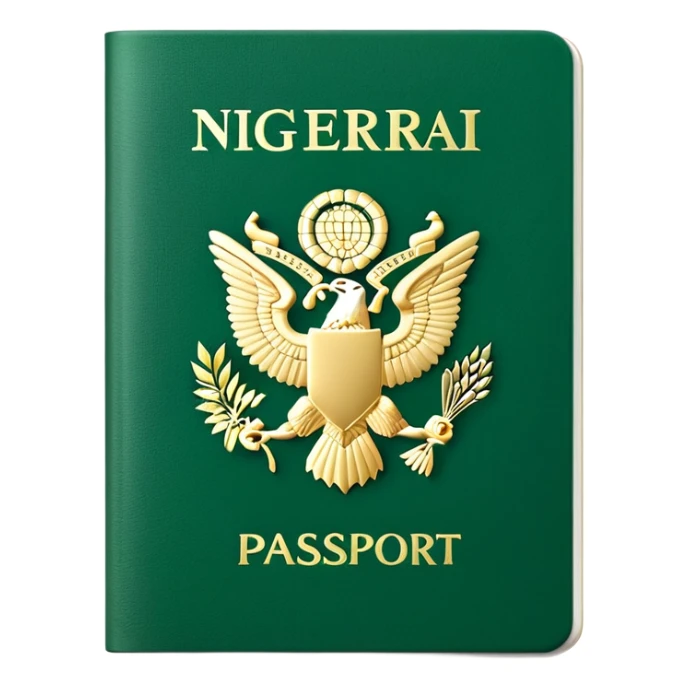 Green, Nigerian, Passport, with Eagle Logo sticker