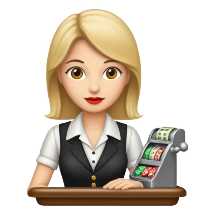 casino cashier woman sticker