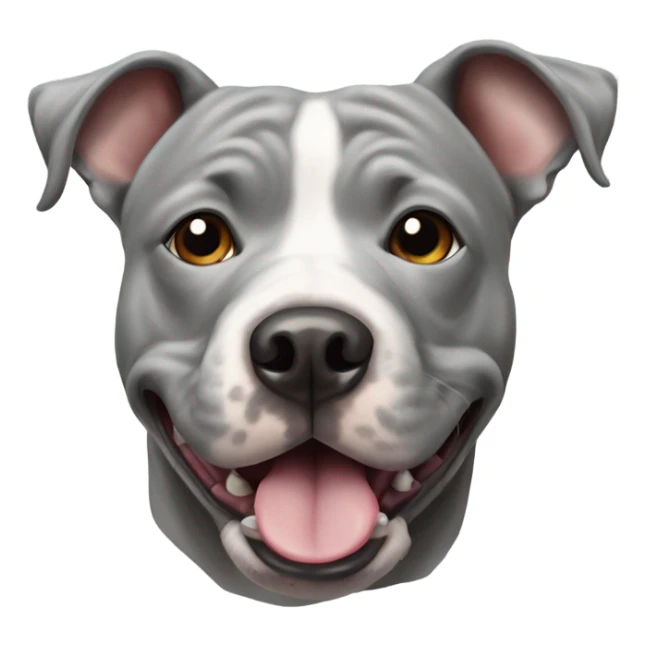 Grey Stafford shire bull terrier dog portrait sticker