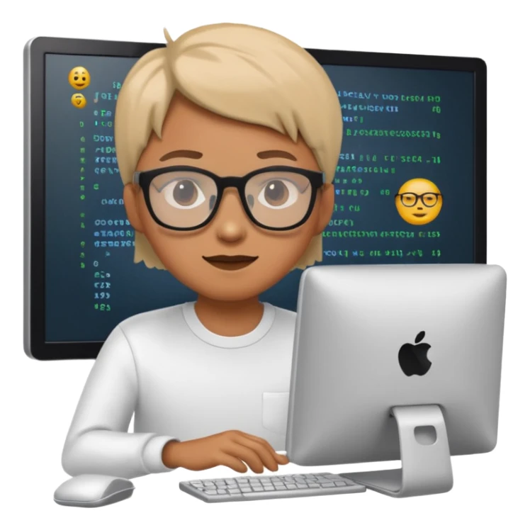 Generate a realistic emoji of something getting programmed by a logistic person sticker