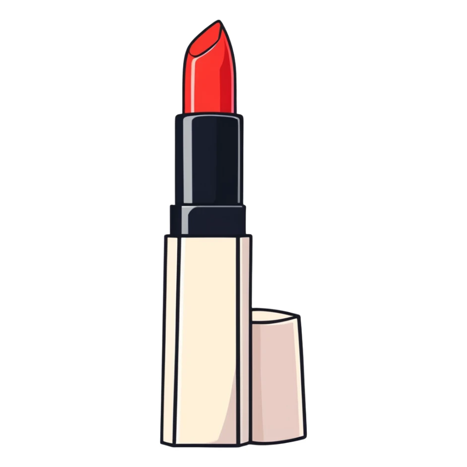 Dark red color, realistic lipstick sticker