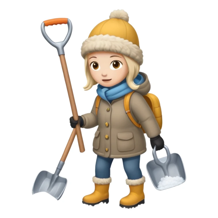 Shoveling snow sticker