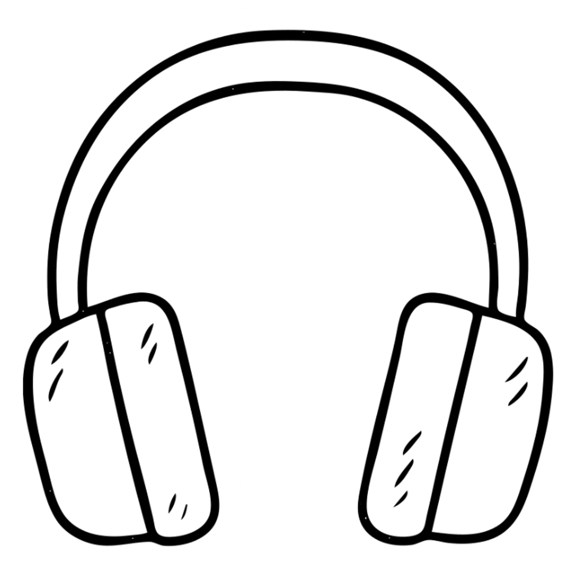 hand drawn outlined headphones icon sticker