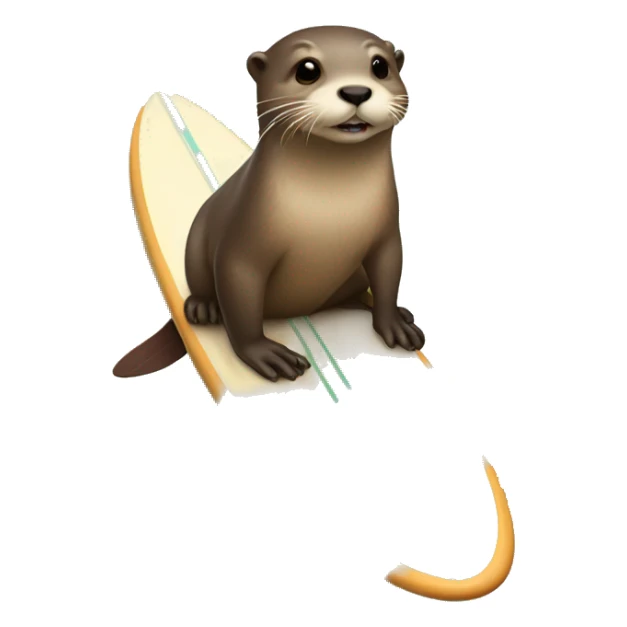 Otter on surfboard  sticker
