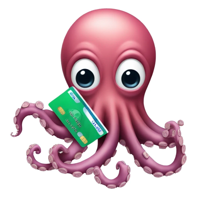 octopus with money and credit cards in its tentacles  sticker