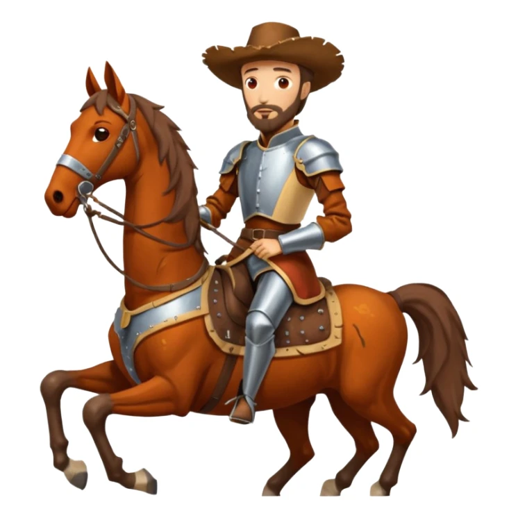 funny Don Quixote on his horse Rocinante sticker