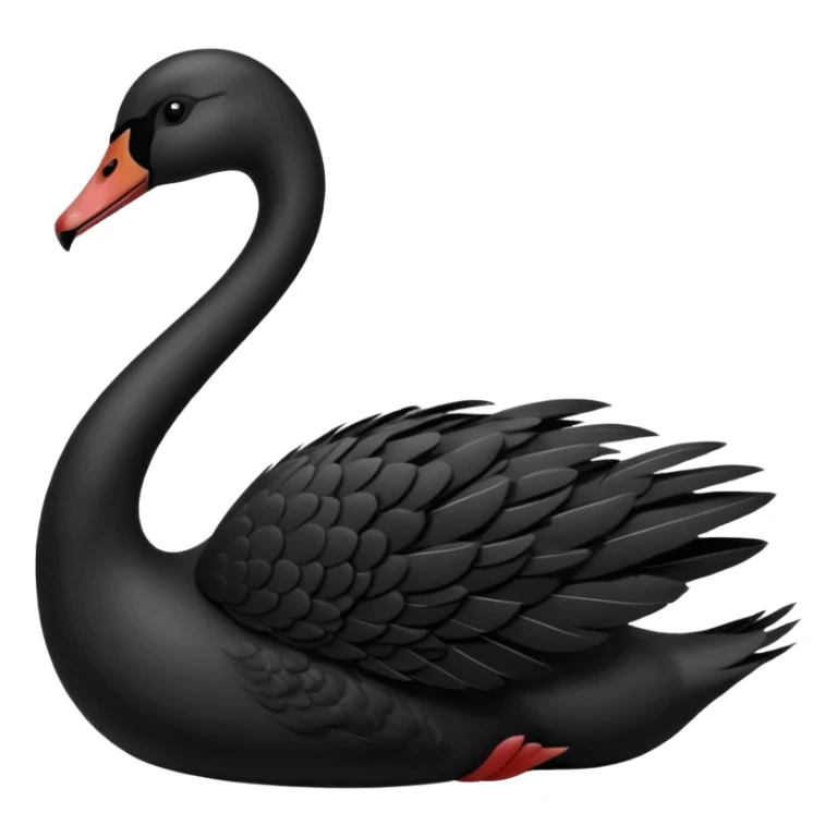 A black colour swan facing towards right side sticker