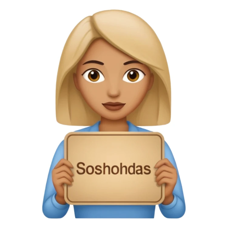 women with a sign with "Sosholondas" on it sticker