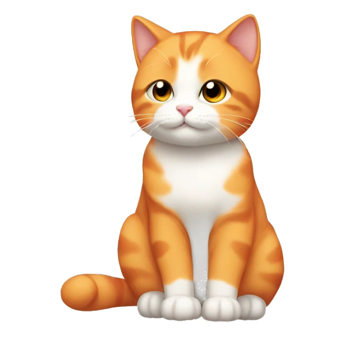 Orange cute male cat mei cun  sticker