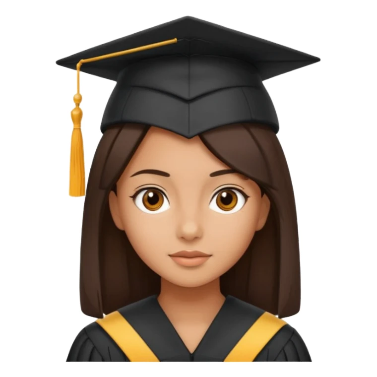 Niña graduada morena pelo liso  sticker