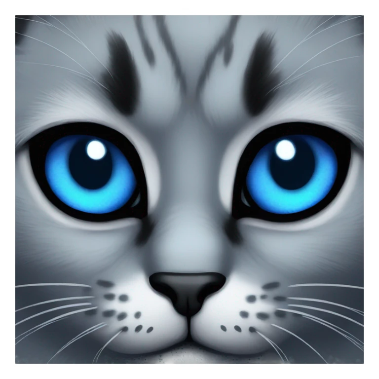 intense angry stare black cat blue eyes  sticker