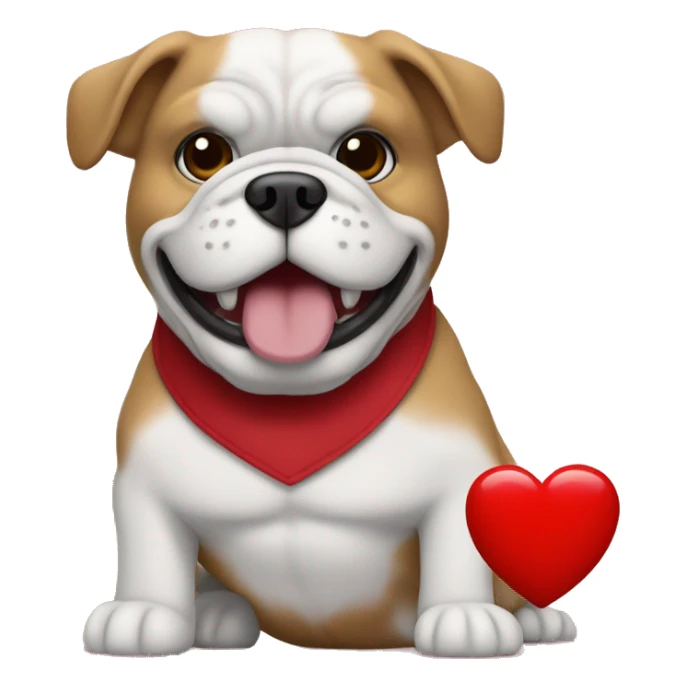 Georgia Bulldogs mascot in a red heart sticker