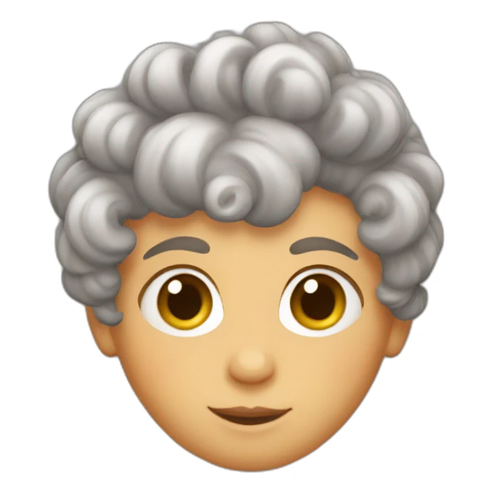 a boy with short brown hair and curlers sticker