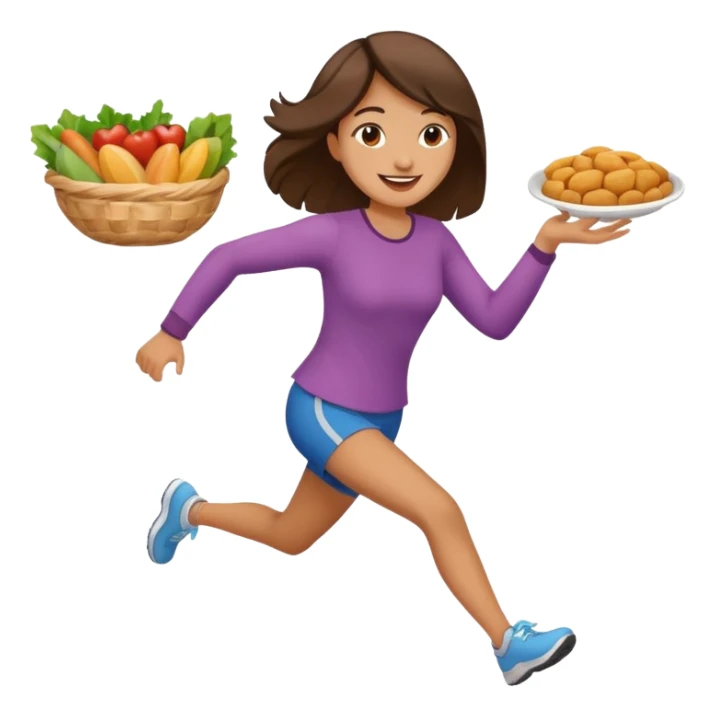 Woman Running to food, must have food  sticker