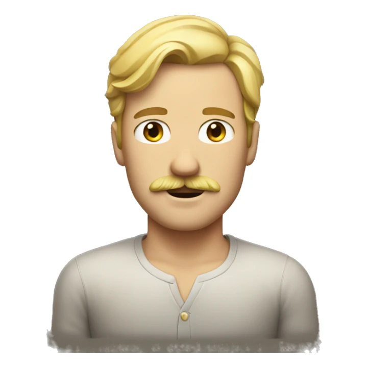 man with blond hair, a mustache, and freckles sticker