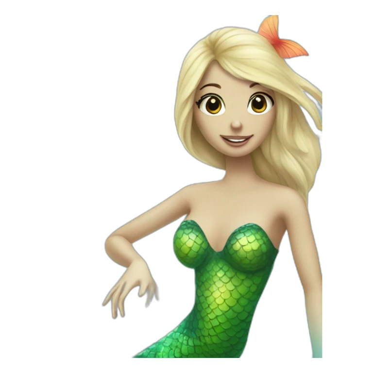 Two mermaids swim in a martini glass sticker