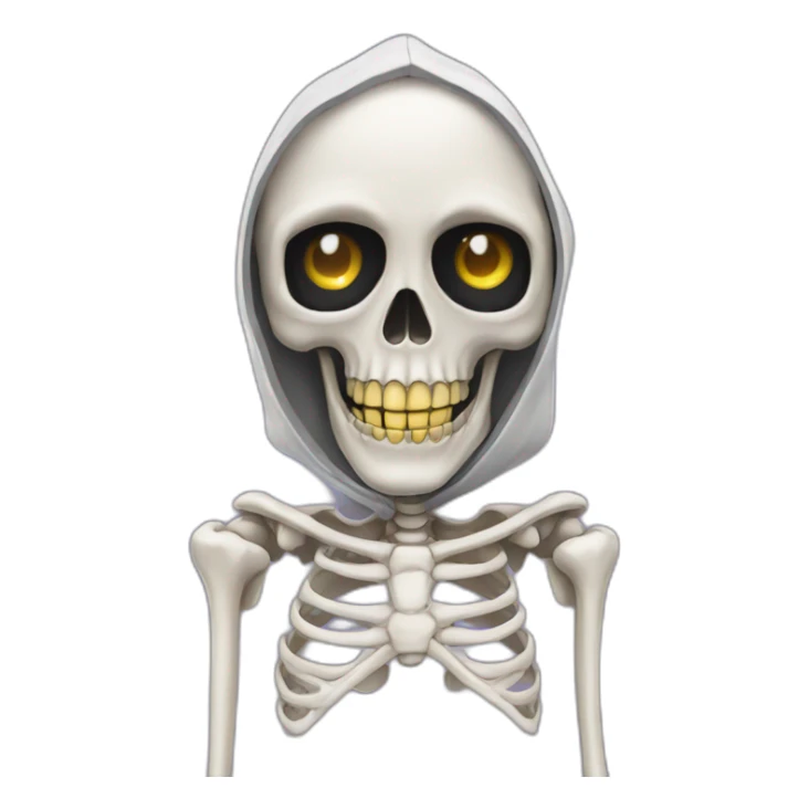 skeleton in love in black hoodie sticker