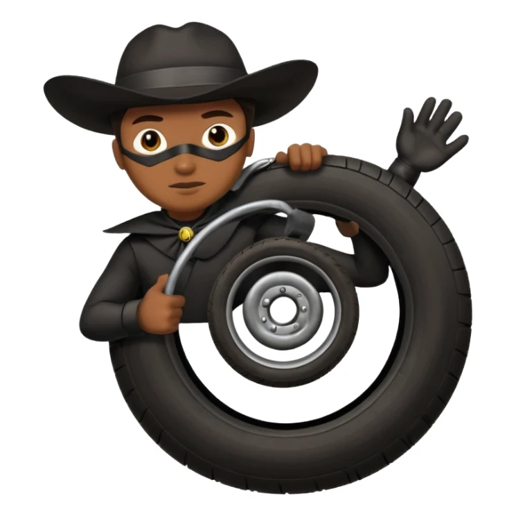 Animal zorro sosteniendo un neumático sticker