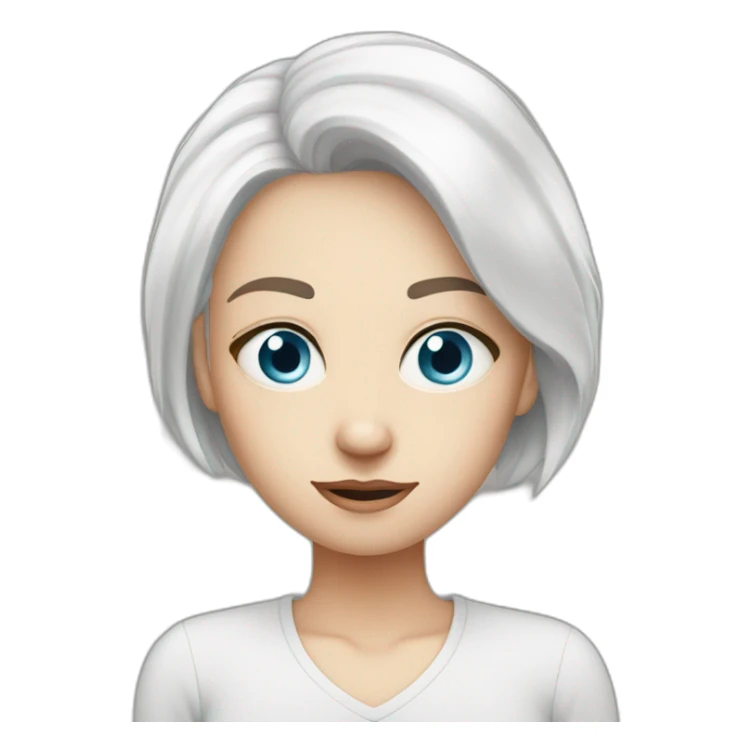 Mother worried blue-eyes white-short-hair middled-aged White techy sticker