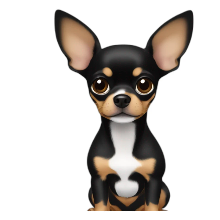 short hairchihuahua dotson mix all black brown eyes sticker