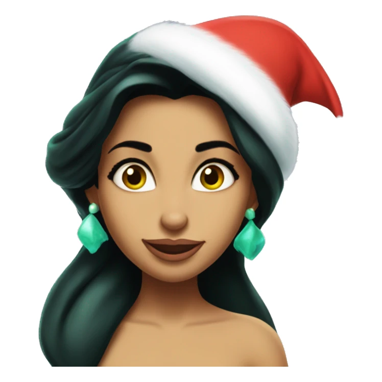 Princess Jasmine as the Grinch with Santa hat sticker