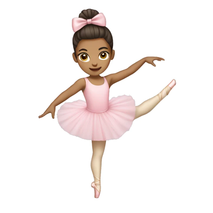 A young lightskin girl wearing a light pink bow doing ballet  sticker