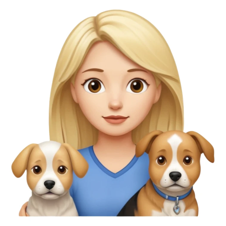 Blonde haired woman with her three different breeds of dogs sticker