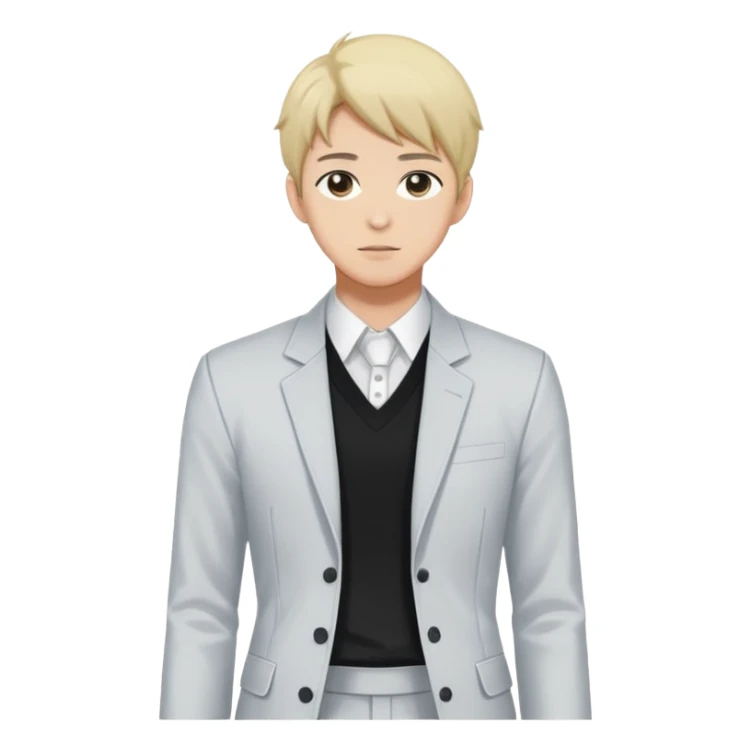 Japanese anime illustration, full body male character .
Clean thin lineart, professional manhwa style, modern BL illustration. sticker