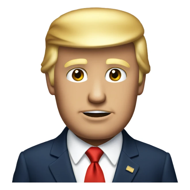 Donald Trump wearing navy suit and red tie  sticker