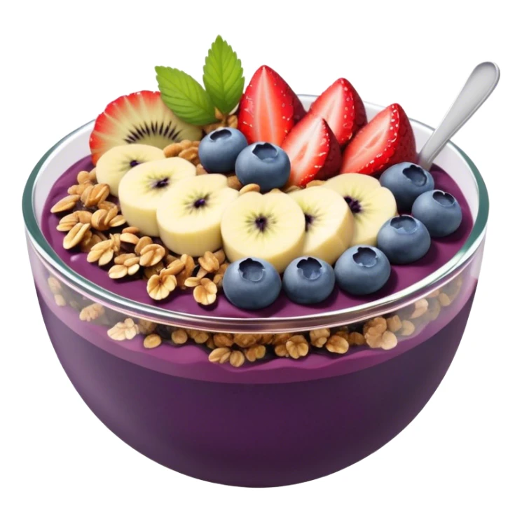 Açaí bowl with granola and fruit toppings  sticker