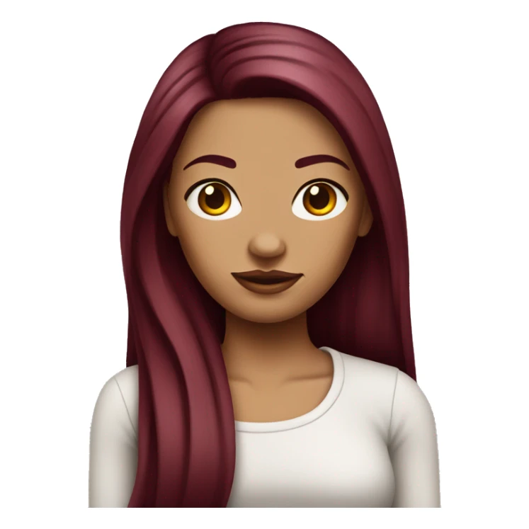 Tattooed woman with long straight burgundy hair sticker