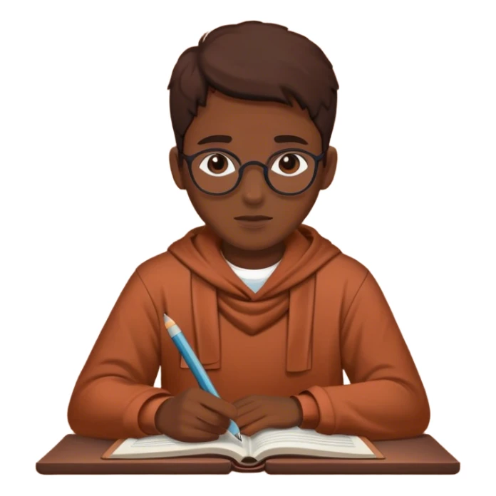 Studying aesthetic in dark terracotta color without face  sticker