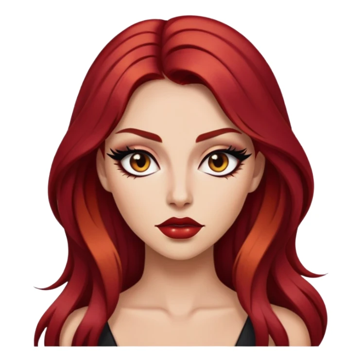 Long cherry hair, sharp eyeliner Baddie sticker