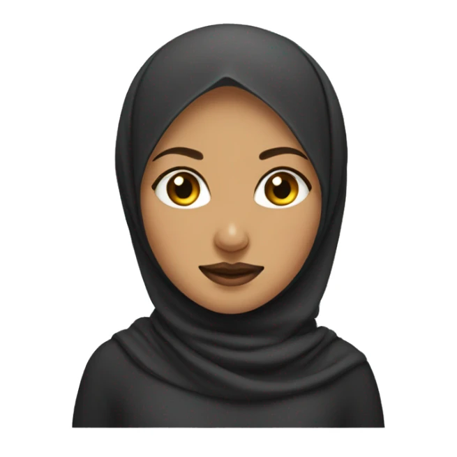 Hijabi girl with moustache sticker