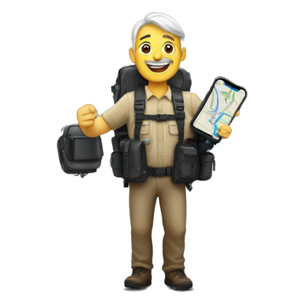 A German with a Garmin GPS in his hands (happy) sticker