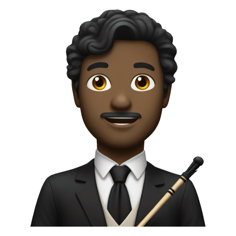 orchestra conductor with dark hair an baton sticker