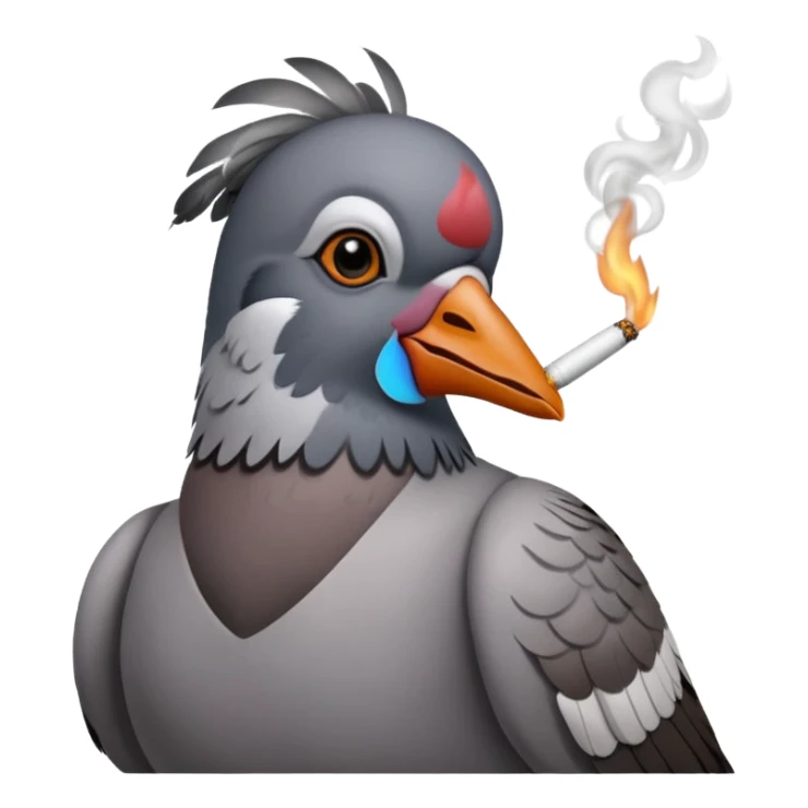 emoji pigeon qui fume sticker