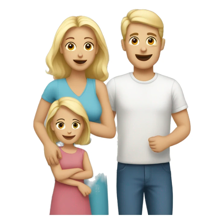 White Family with 2 kids sticker