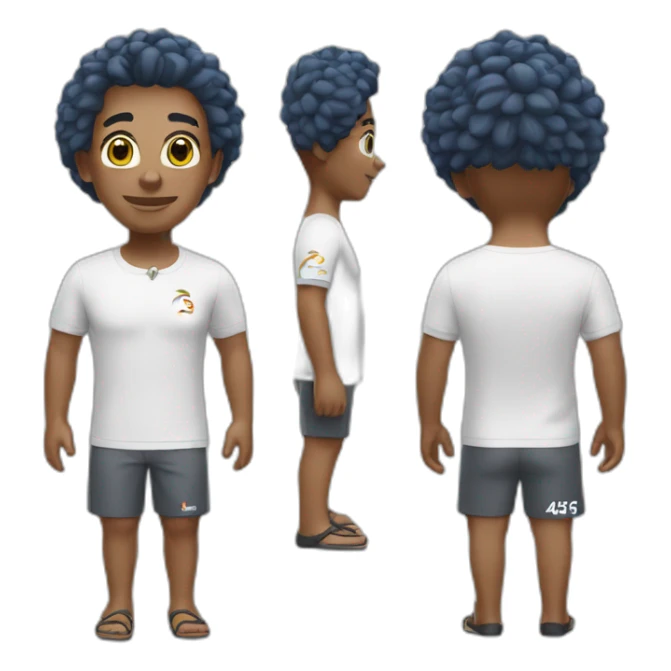 Lou wearing a 45 club med tshirt sticker