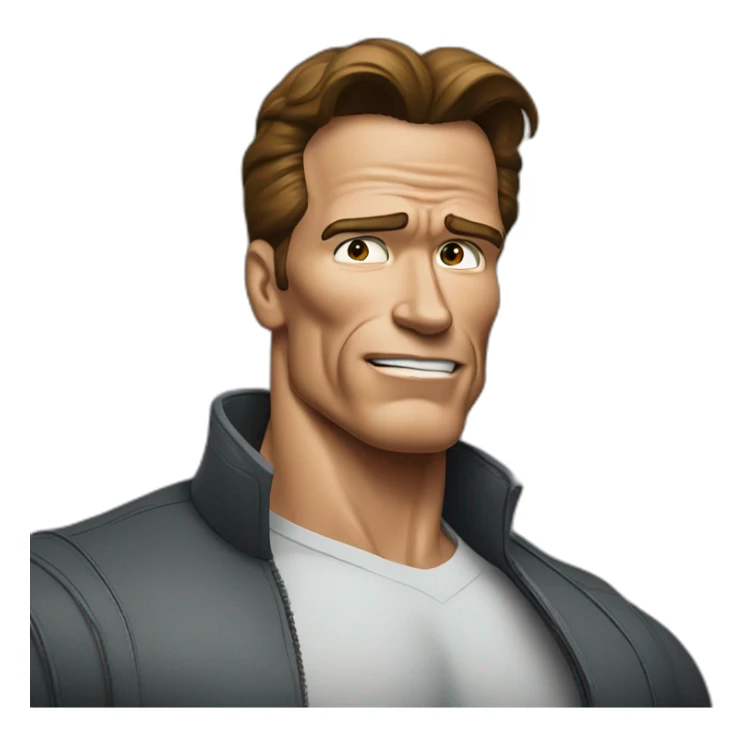 arnold schwarzenegger cartoon wearing henley sticker
