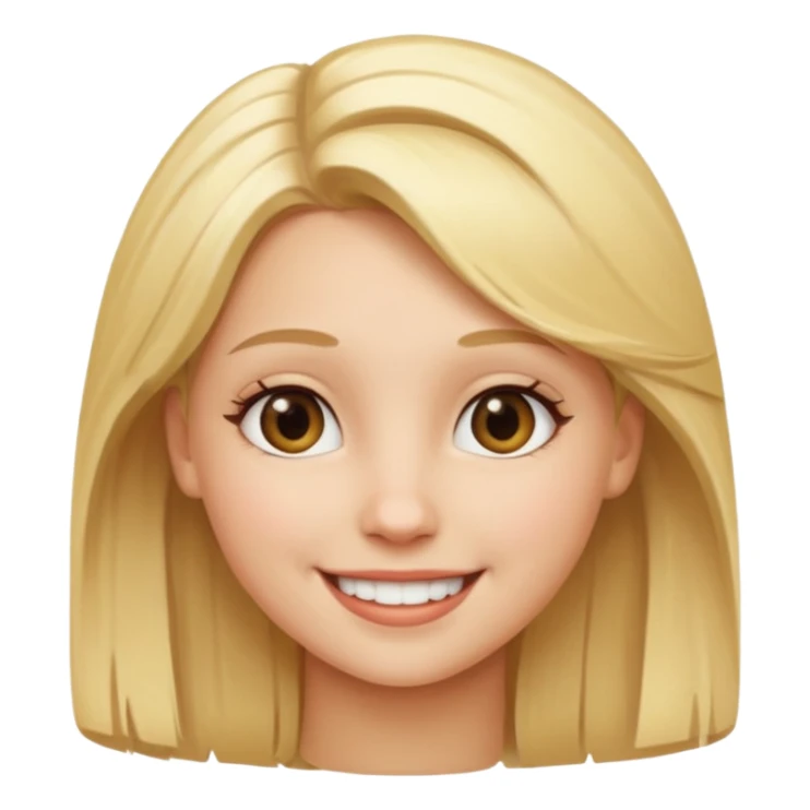 smiling girl with blonde hair sticker